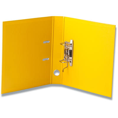 Brevordner Q-Line gul A4 metalskinne 50mm ryg