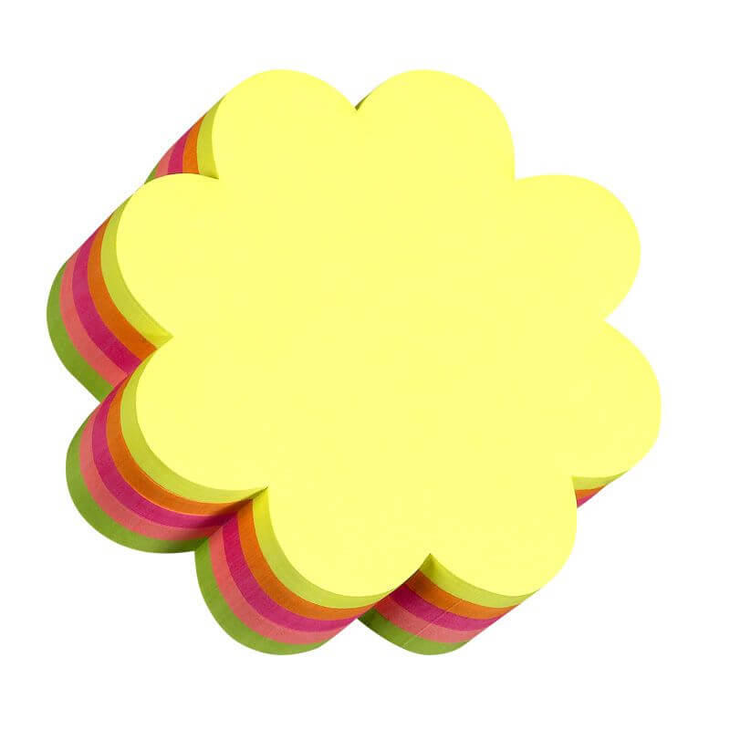 Notes Stick'N Neon Blomst 5 ass. farver 67x67mm 250blade