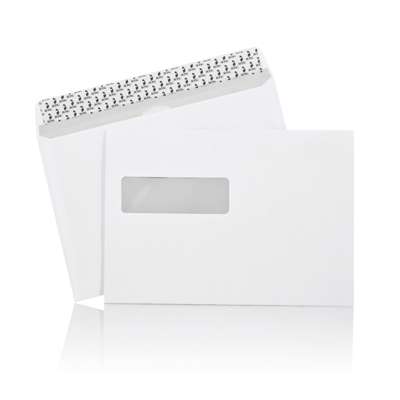 Kuverter m/rude E5 155x220mm Mailman peel&seal 500stk/pk
