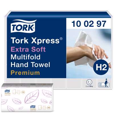 Papirhåndklæder Tork Xpress H2 Premium 2-lag MF 100297 2100