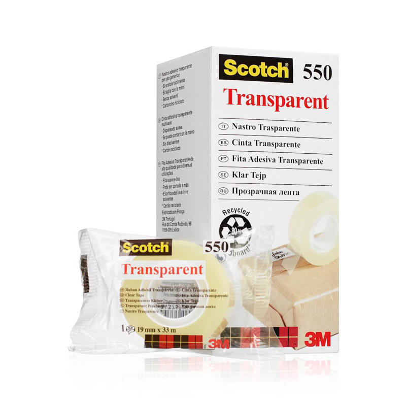 Tape Scotch kontortape 550 transparent 19mmx33m