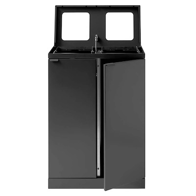 Affaldssystem affaldssortering Bica 867 2x65L m/hjul, grå