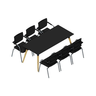 Konferencebord Dencon XL 1926 180x80 HPL sort/eg