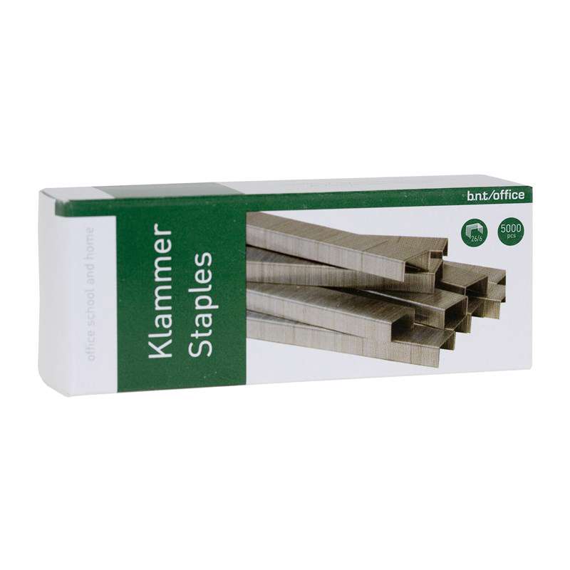 Hæfteklamme BNT/Office 26/6 galvaniserede 1000stk/pak