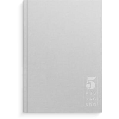 5-årsdagbog A5 lærredspræg grå