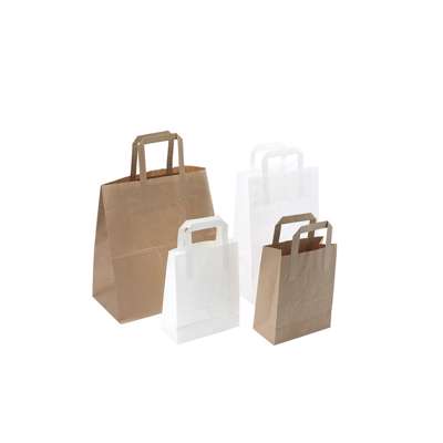 Bærepose papir m/hank 4,9L 180/80x220 brun /250