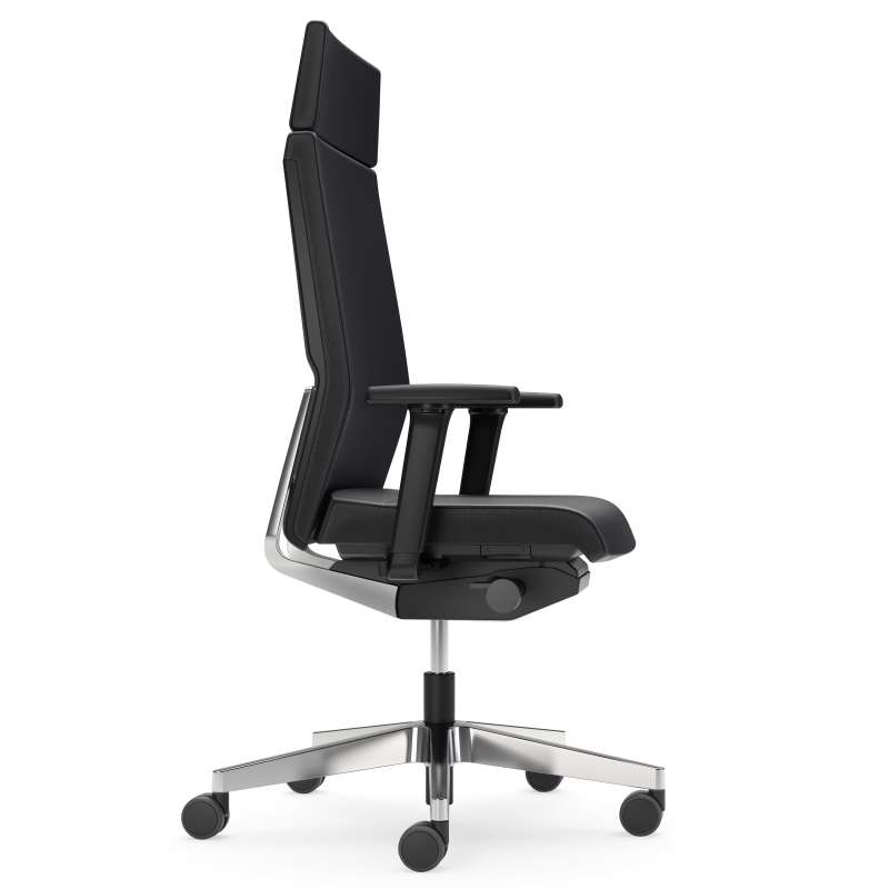 Kontorstol Interstuhl Yoster 365Y sort læder / armlæn