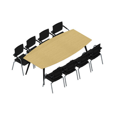 Konferencebord Dencon XL 1929 240x120 HPL eg/sort