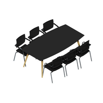 Konferencebord Dencon XL 1928 206x110 HPL sort/eg