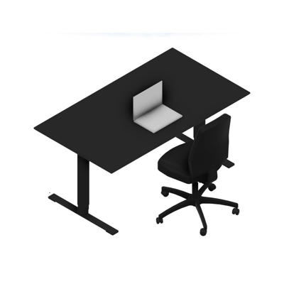 Hæve-sænkebord Dencon V2874 1600x900 sort stel sort nano pl