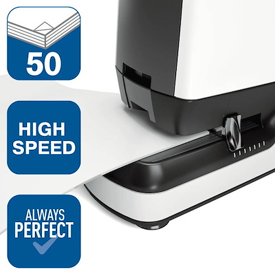 Hæftemaskine el Rapid 90EC hvid klamme 66/6