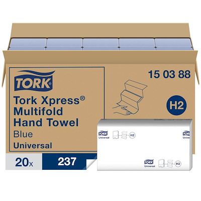 Papirhåndklæder Tork Xpress H2 blå m-fold 150388
