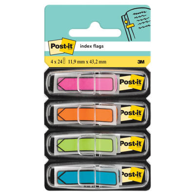 Indexfaner Post-it 684-ARR4 smalle pile neon 24blx4/pk.