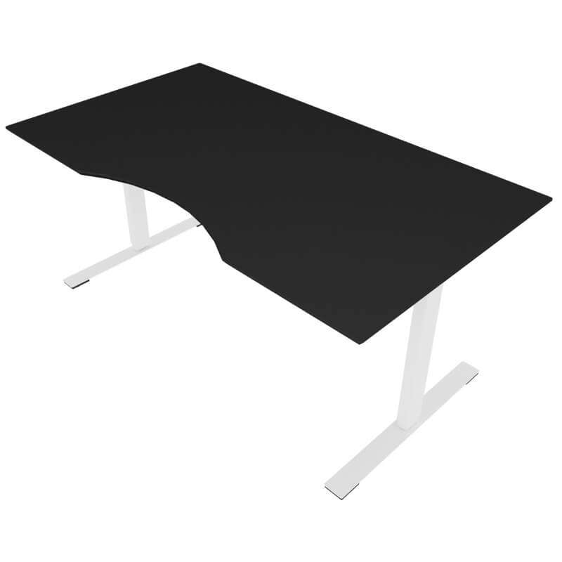 Hæve/sænkebord Dencon 03595/0395 180x90/bue sort soft lam al