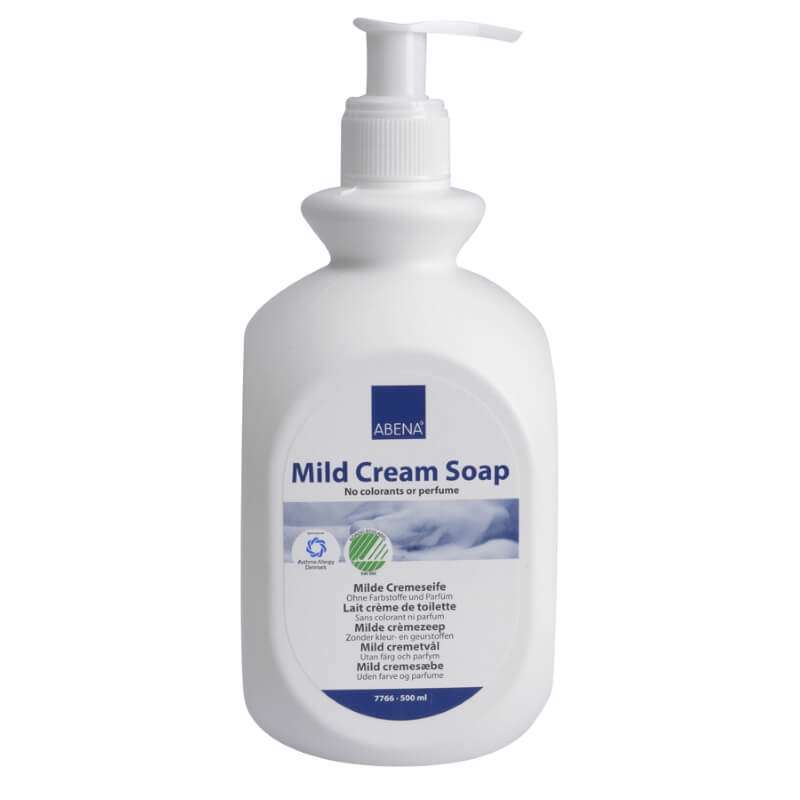 Håndsæbe Abena mild cremesæbe u/farve+parf Svanemærket 500ml