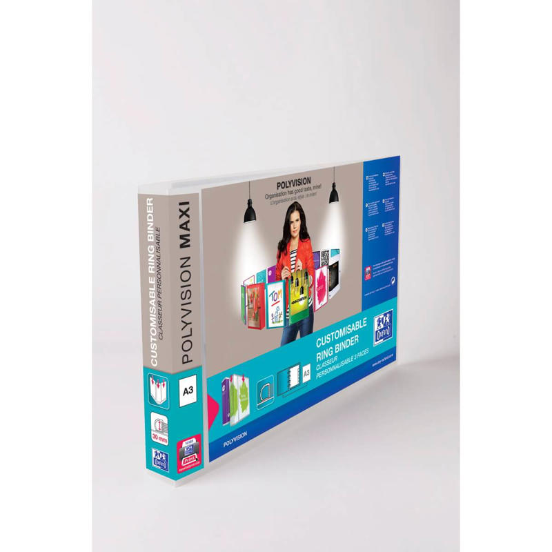 Indstiksmappe A3 Maxivision 30mm 4D tværform. m/lomme klar