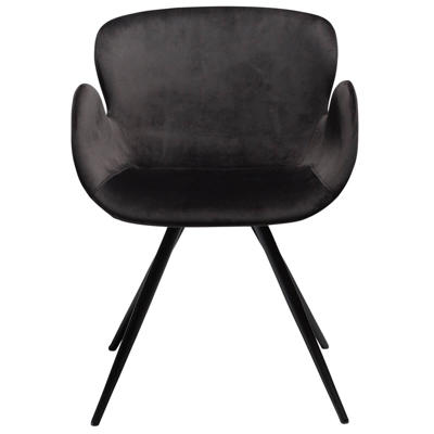 Stol Gaia velour stof Meteorite sort/sort stoleben