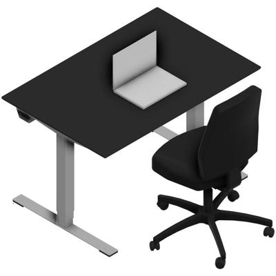 Hæve-sænke bord Dencon 03501 1200x800 alu stel sort nano. pl