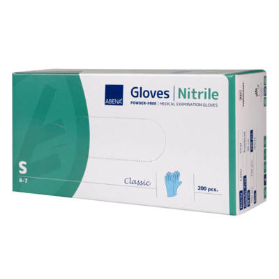 Nitrilhandske small blå pudderfri 200stk/pak