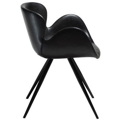 Stol Gaia Vintage sort kunstlæder/sort stoleben