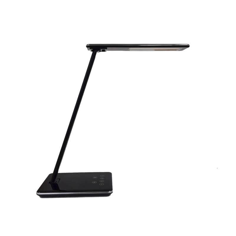 Bordlampe Unilux Linka LED foldbar USB+QI oplader sort