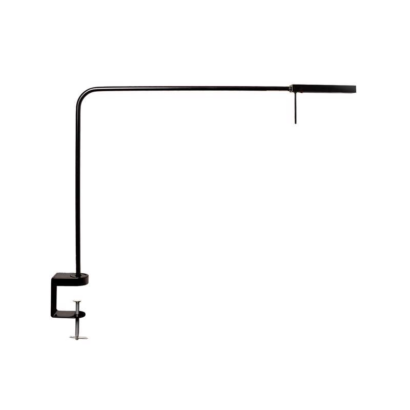 Lampe LUXO Ninety asym. sort m/lang arm m/bordklemme