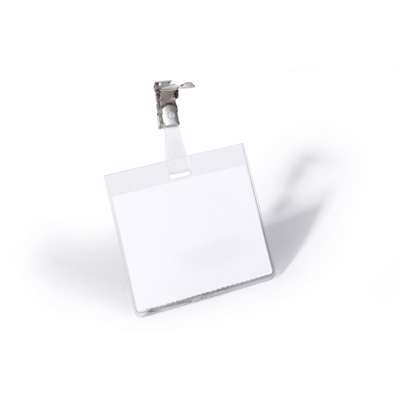 Navneskilt m/ klemme m/ strop 60x90mm 25stk/pk