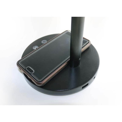 Bordlampe Unilux Diva LED sort USB+QI oplader