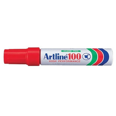 Marker Artline 100 permanent rød 7-12mm