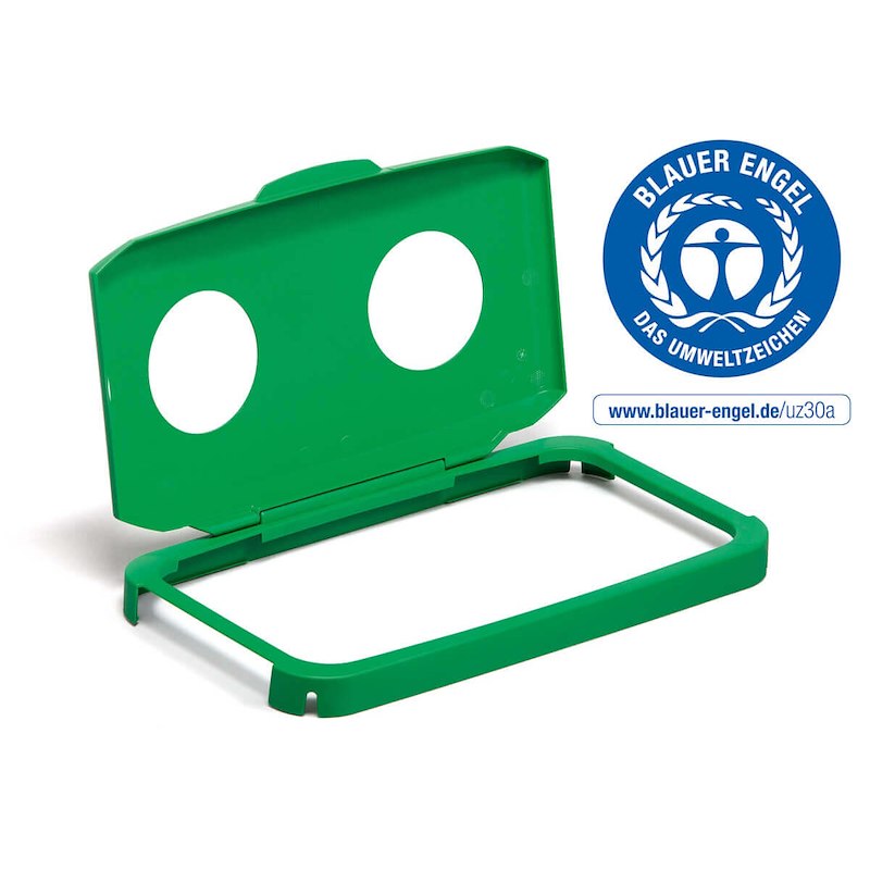 Låg Hængslet Durabin med huller 60L rektangulær, grøn