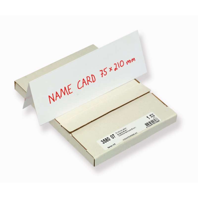 Bordskilte Bantex hvid 75x210mm 50stk/pk A5 falset 230g