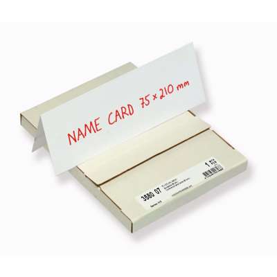 Bordskilte Bantex hvid 75x210mm 50stk/pk A5 falset 230g