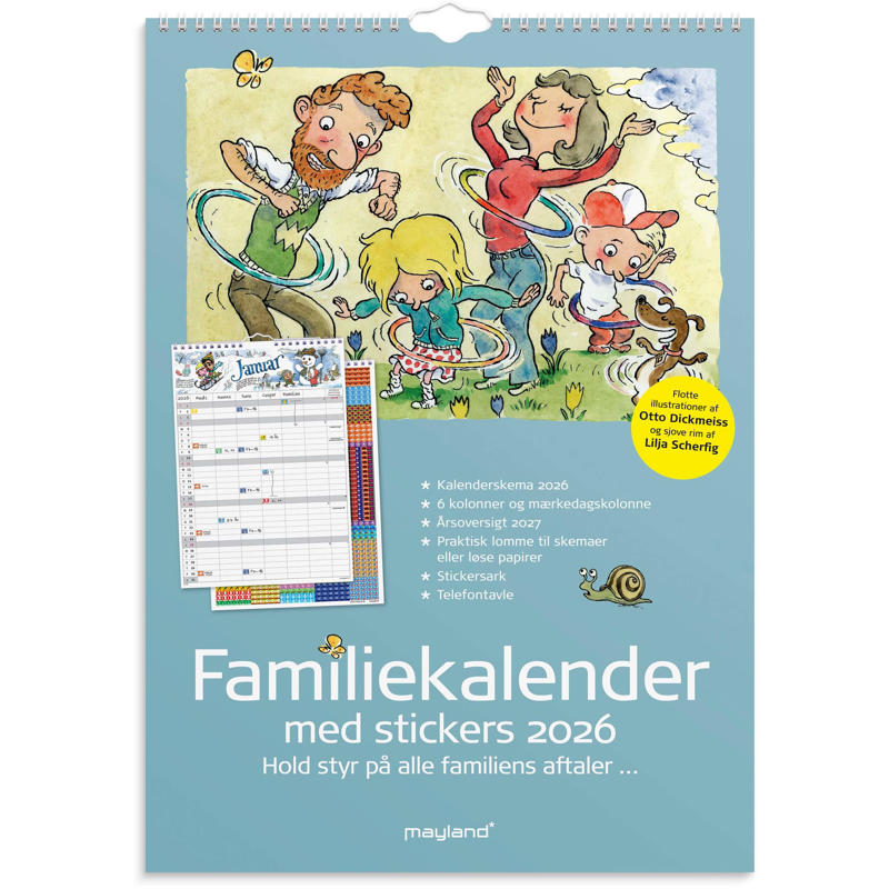 Familiekalender Otto Dickmeiss & Lilja Scherfig 6 kol. 2026
