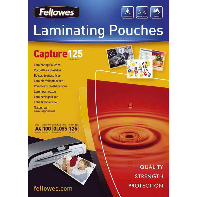 Lamineringslommer A4 125 mic 216x303mm 100stk/pak glossy