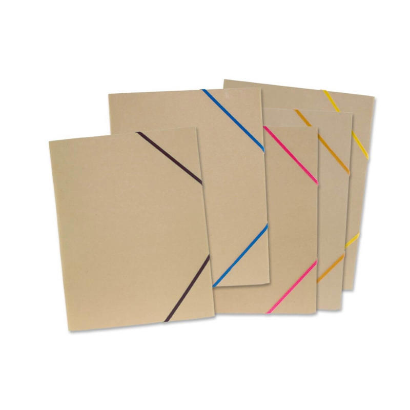 Kartonmapper C4 m/3 klapper & elastik brun 400g