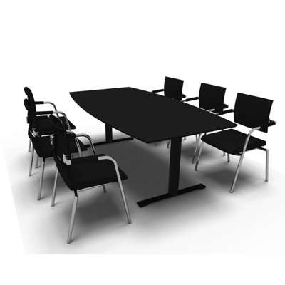 Konferencebord Dencon 03505 2062x1100/880,sort lin./stel