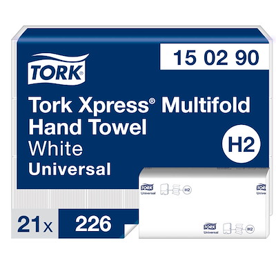 Papirhåndklæder Tork Xpress H2 Multifold 2-lags 150290