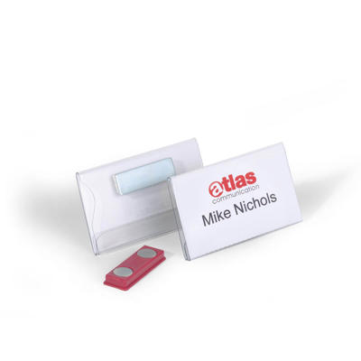 Navneskilte 40x75mm med magnet holder pak/25 stk