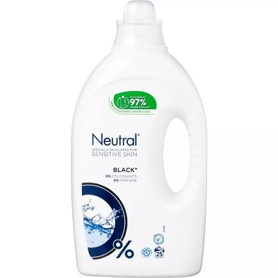 Vaskemiddel tøjvask flydende Neutral Black u/parf. 1,25l
