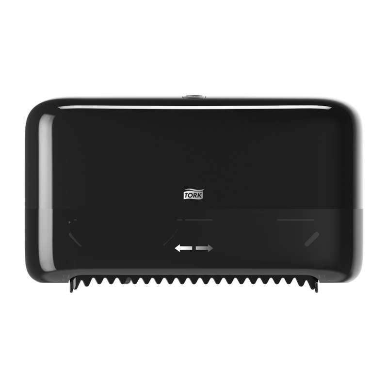 Dispenser Tork MidSize Twin T7 t/toiletpapir u/hylse sort