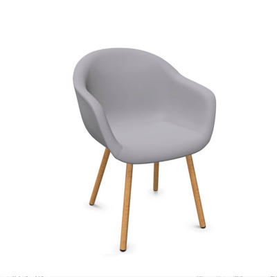 Stol Dauphin Fiore Club FI-7470 gæstestol grå/bøg stel