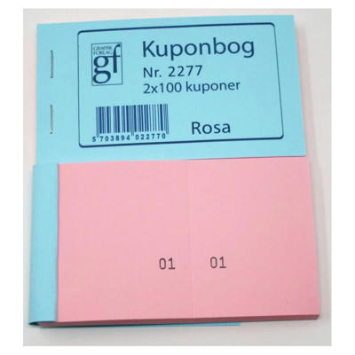 Kuponbog 2277 130x70 mm rosa