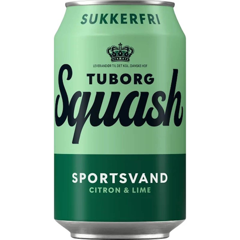 Sodavand Tuborg Squash sport sukkerfri 0,33l ks m/24 incl. p