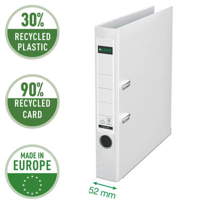 Brevordner Leitz 180 PP A4 50mm hvid