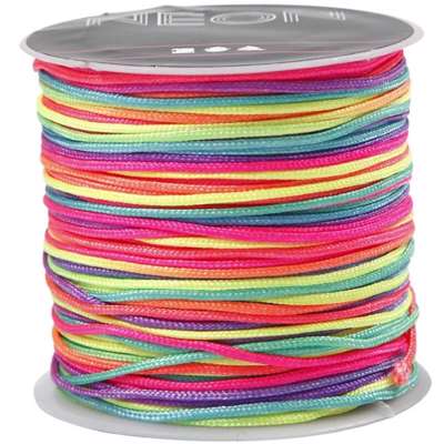 Knyttesnor Creas multifarver 1mm neon 28m