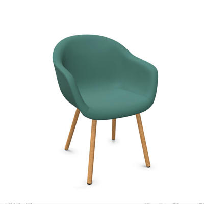 Stol Dauphin Fiore Club FI-7470 gæstestol grøn/bøg stel