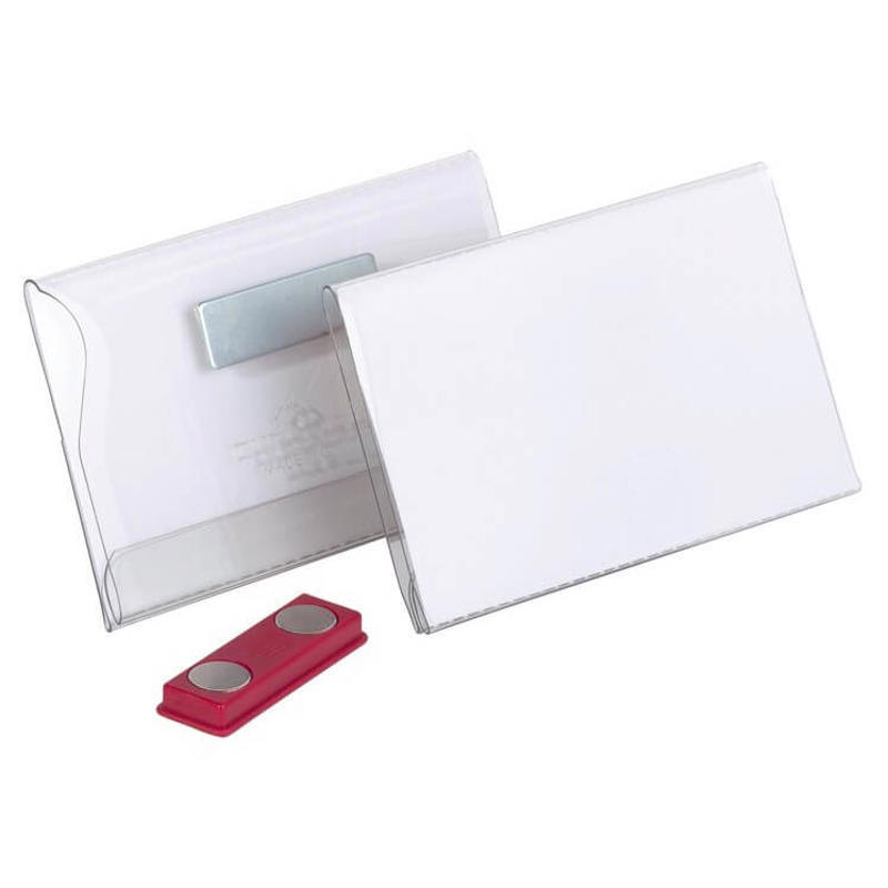 Navneskilt 54x90mm med magnet holder pak/25 stk