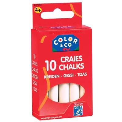 Tavlekridt hvidt 10stk/pak 