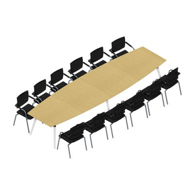 Konferencebord Dencon XL 1931 412x120 HPL eg/hvid