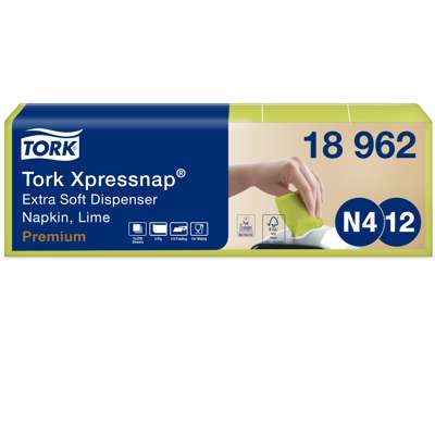 Serviet Tork Xpressnap lime 21,6x16,5cm 2 fold 8000stk 18962